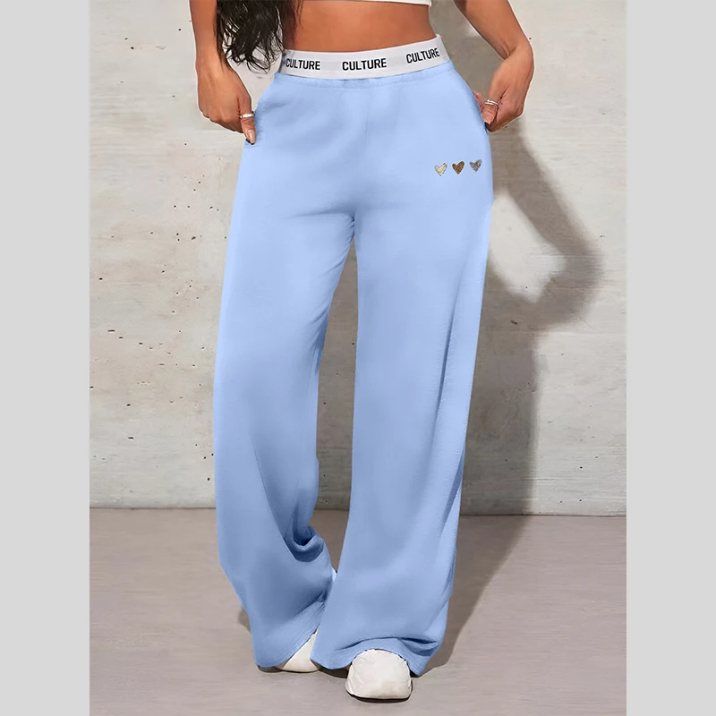 Female Trousers High Waisted Casual Printed Trousers Nine-minute Pants Skin-friendly Breathable Comfortable Sweatpants