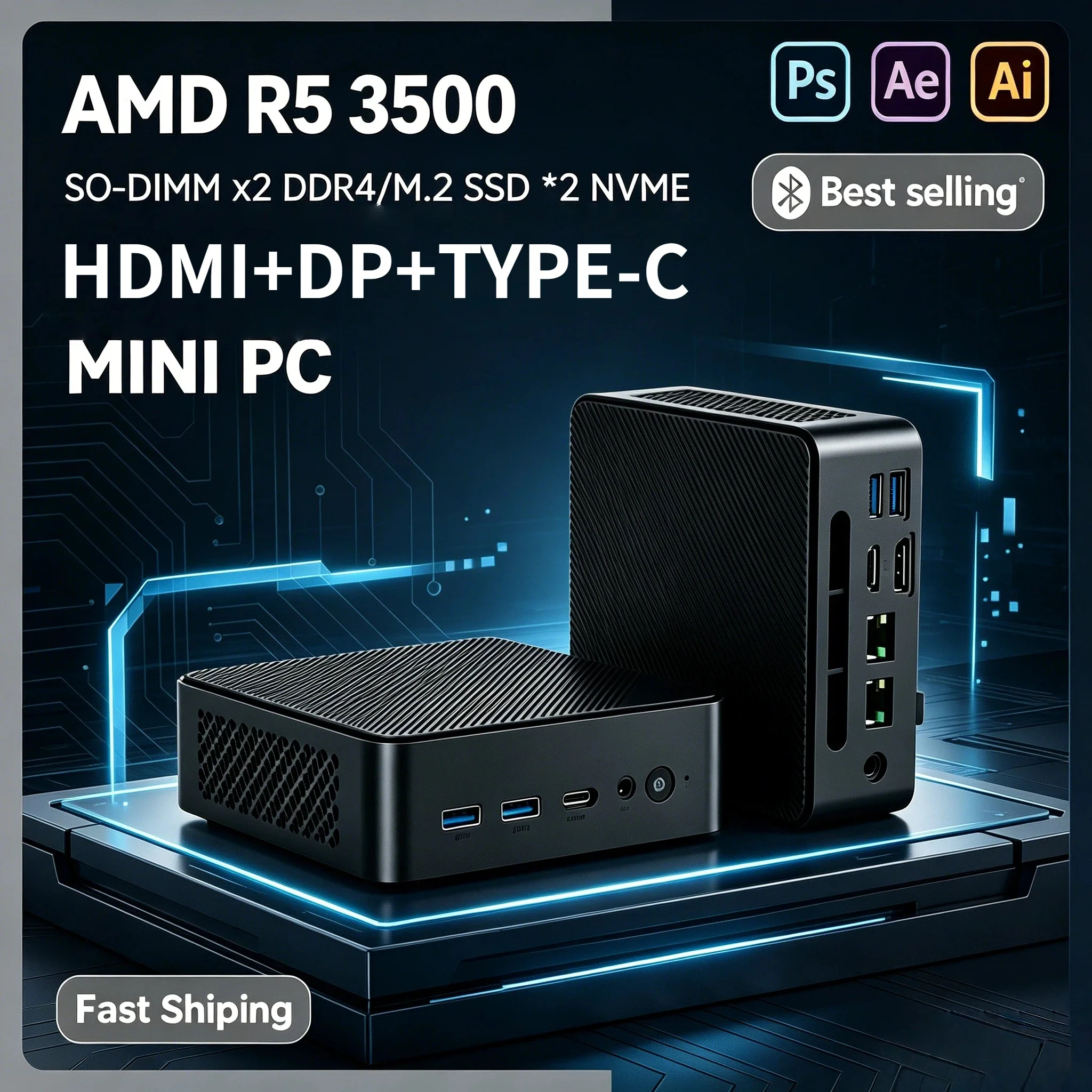 Mini PC AMD Ryzen 5 3500 32GB 2TB