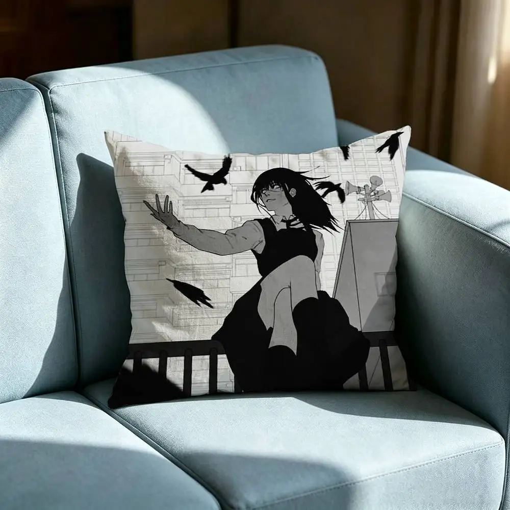 C-Chainsaw M-Mitaka A-Asa Man Double-sided printed pillow cover Solid color minimalist pillowcase, fits all bedroom styles