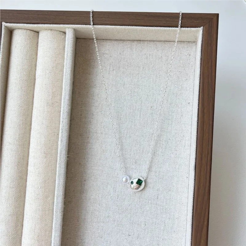 PANJBJ 925 en argent Sterling géométrie Zircon collier pour femmes perle minimalisme minimaliste Ellipse bijoux cadeau livraison directe