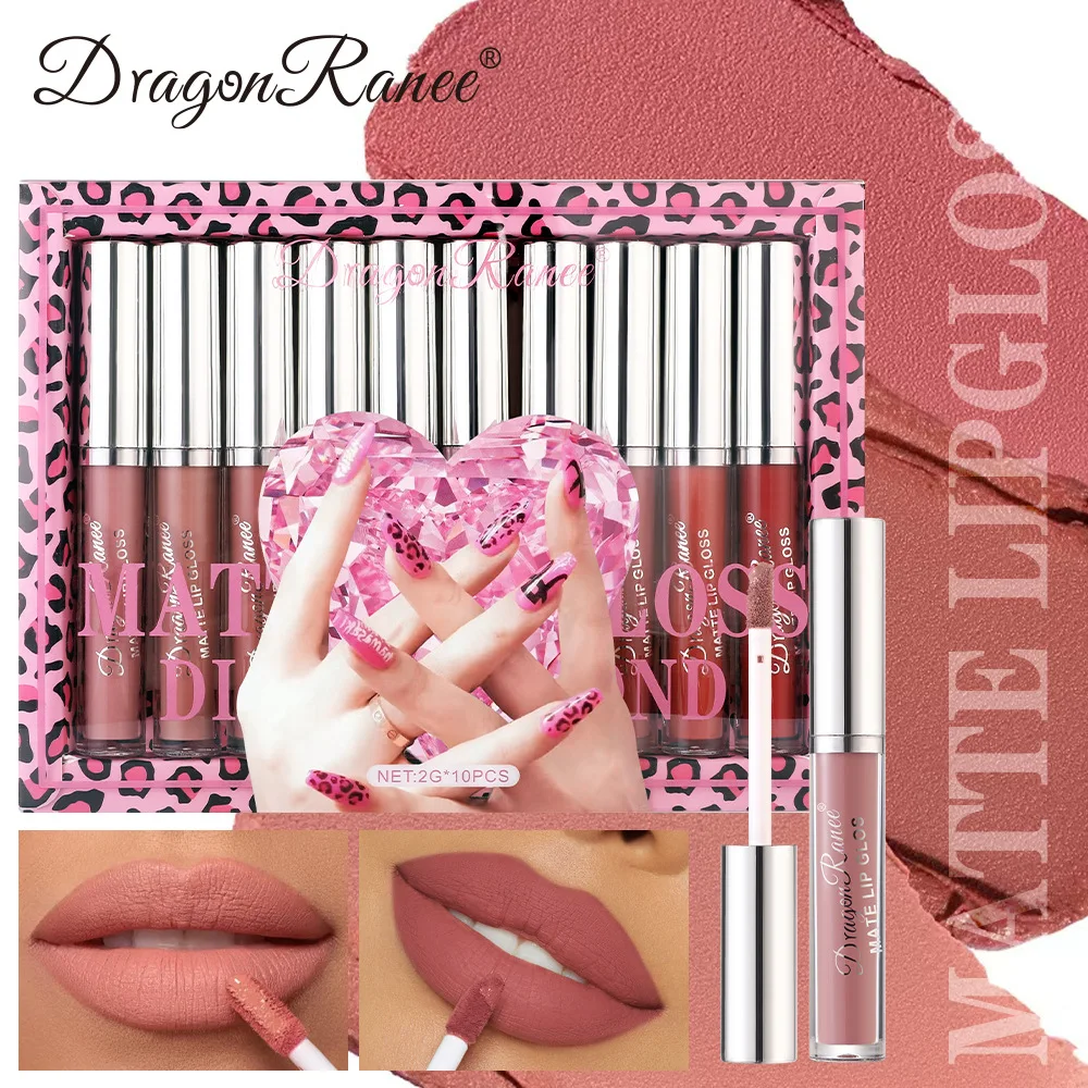 Waterproof Hydrating Non Sticky Lipstick Set Non-Stick Cup Non Transfer Lip Glaze Velvet Matte Lip Gloss Set Makeup Cosmetics