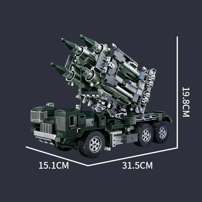 

Military WW2 Explosion-proof Missile Car Building Blocks Set Technical Vehicle Model Kit Creative Toys Boys Adults Gifts 1166pcs