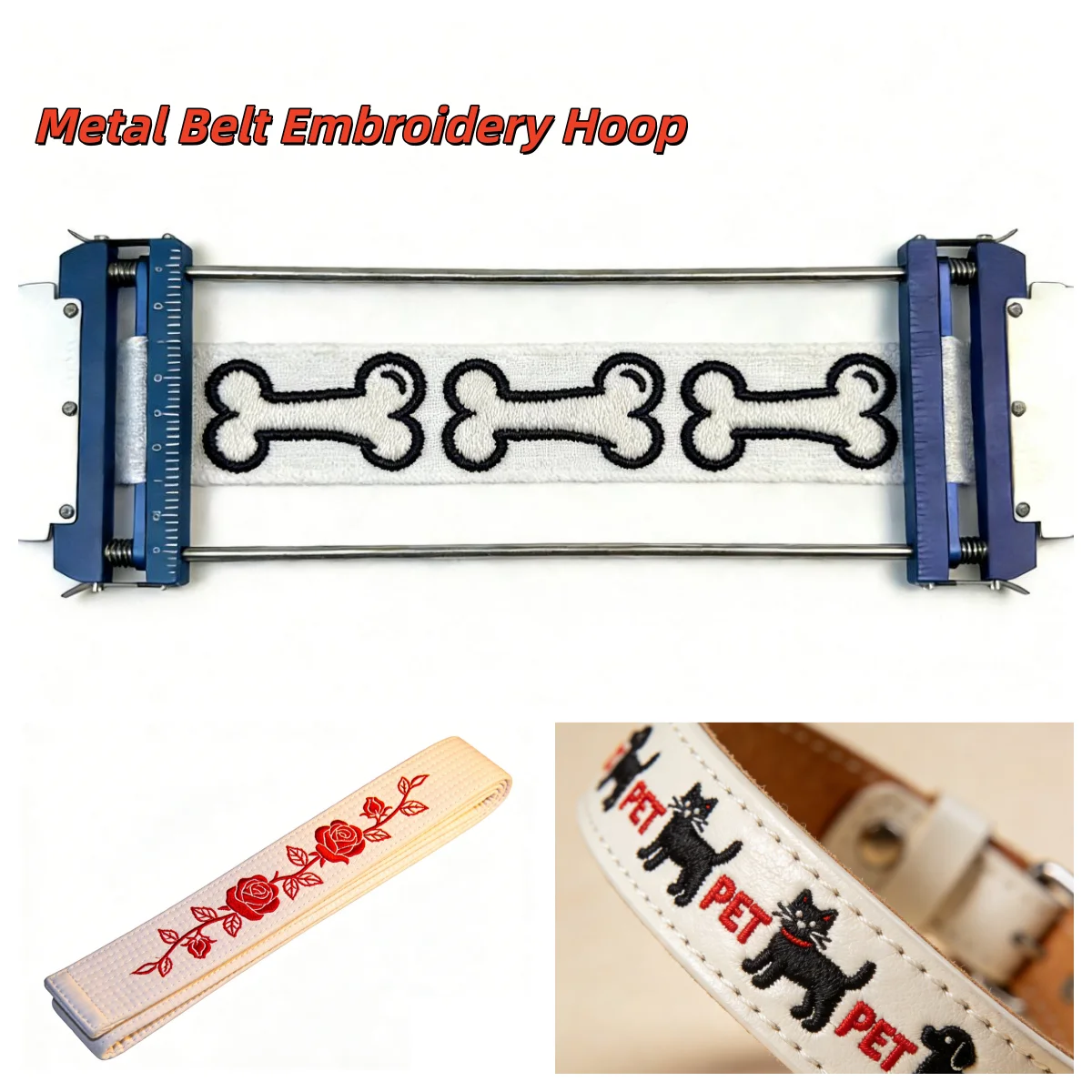 

2.6x11.8inch Embroidery Hoop Metal Belt Frame for Belts, Collars, Sashes for PFAFF MN110 Embroidery Machine Embroidery Tool Part