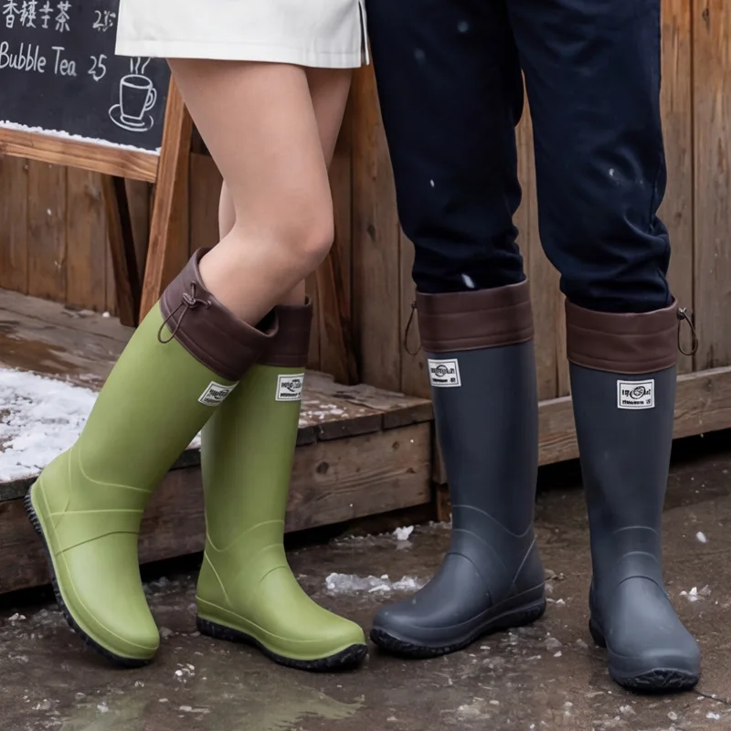 Men Women Rain Boot Waterproof Outdoor Gardening Fishing Work Rubber Boots Non Slip Knee High Lightweight Hiking Casual Galoshes