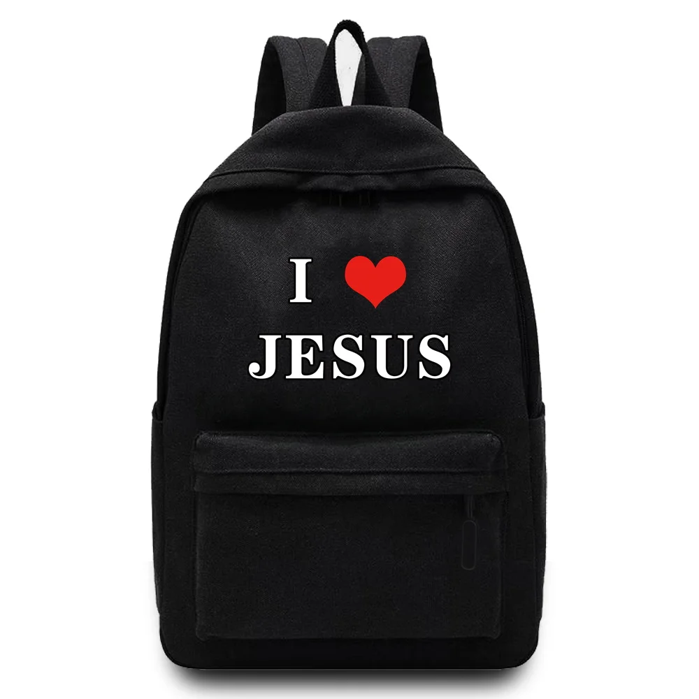 Unisex mochila de lona ocasional jesus impresso bookbag viagem pesca caça saco ao ar livre mochilas esportes acampamento caminhadas mochilas