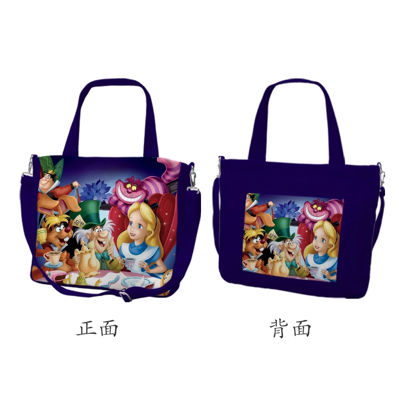 Disney Alice nel paese delle meraviglie Cheshire cat Anime borse a tracolla personalizzate Cartoon Shopping Bag Casual Tote Storage Handbag Gift