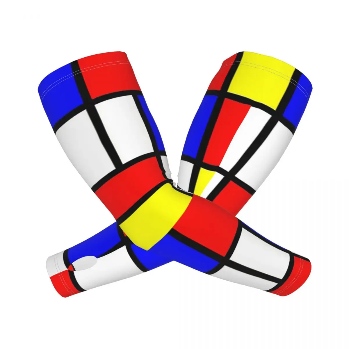 

Mondrian Minimalist De Stijl Современные уличные рукава для защиты от солнца и ультрафиолета, летние ледяные шелковые велосипедные татуировки на рукавах
