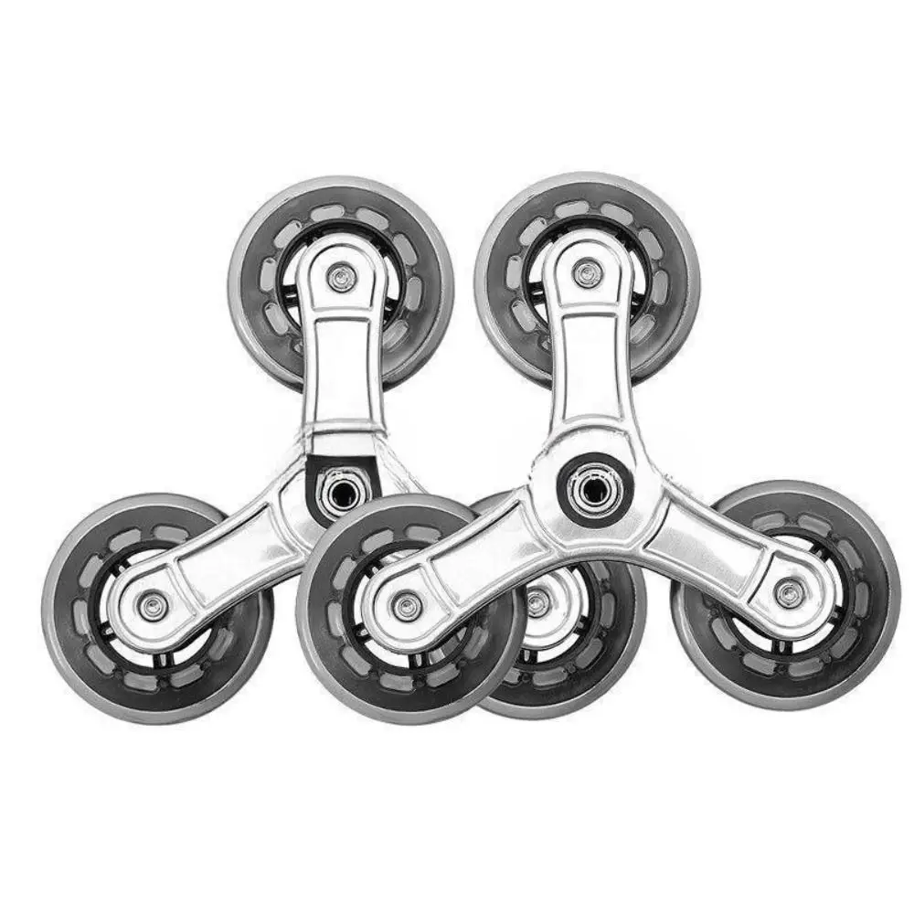 Roues en plastique à cadre métallique Durable, roues d'escalade en plastique Pu, Triangle, roulettes de meubles polyvalentes, escalade d'escalier