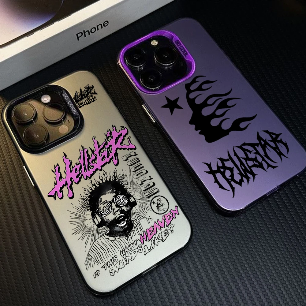 H-HellstarS Fashion Logo Phone Case for Samsung Galaxy S26 S25 Edge S24 S23 S22 S21 FE S20 Ultra Plus 5G Colorful Silver Cover view 5