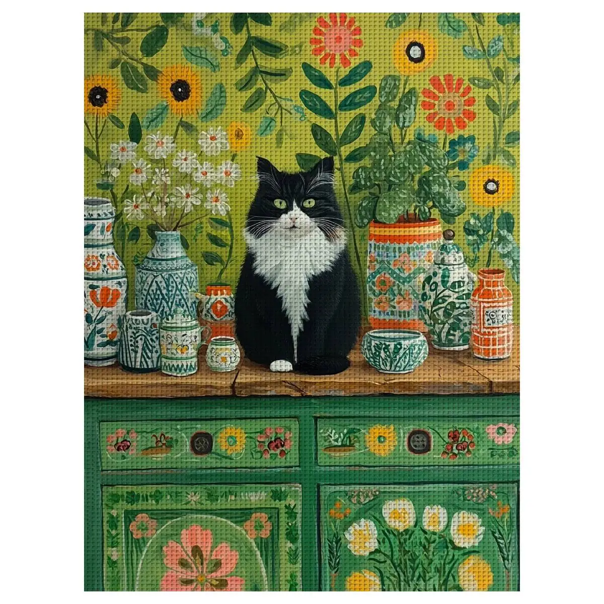 1pc 30X40CM/11.8*15.74inch cute kitten Stamped Cross Stitch Kit DIY Kit 11/14/16CT DIY Embroidered Set DIY Cross-Stitch Set