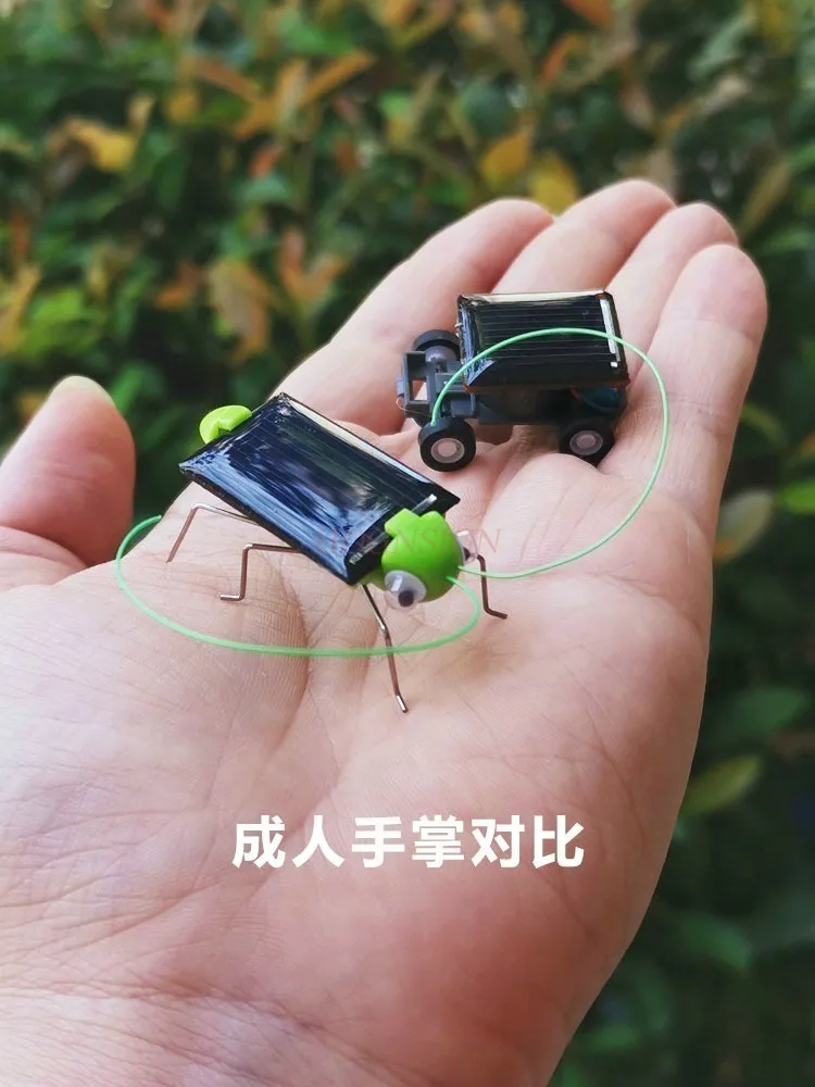 2 Stück Mini-Solarauto, niedliches Heuschrecken- und Bienenspielzeug, Lichtenergie-Spielzeug, neuartig und kreativ, wissenschaftliches Geschenk