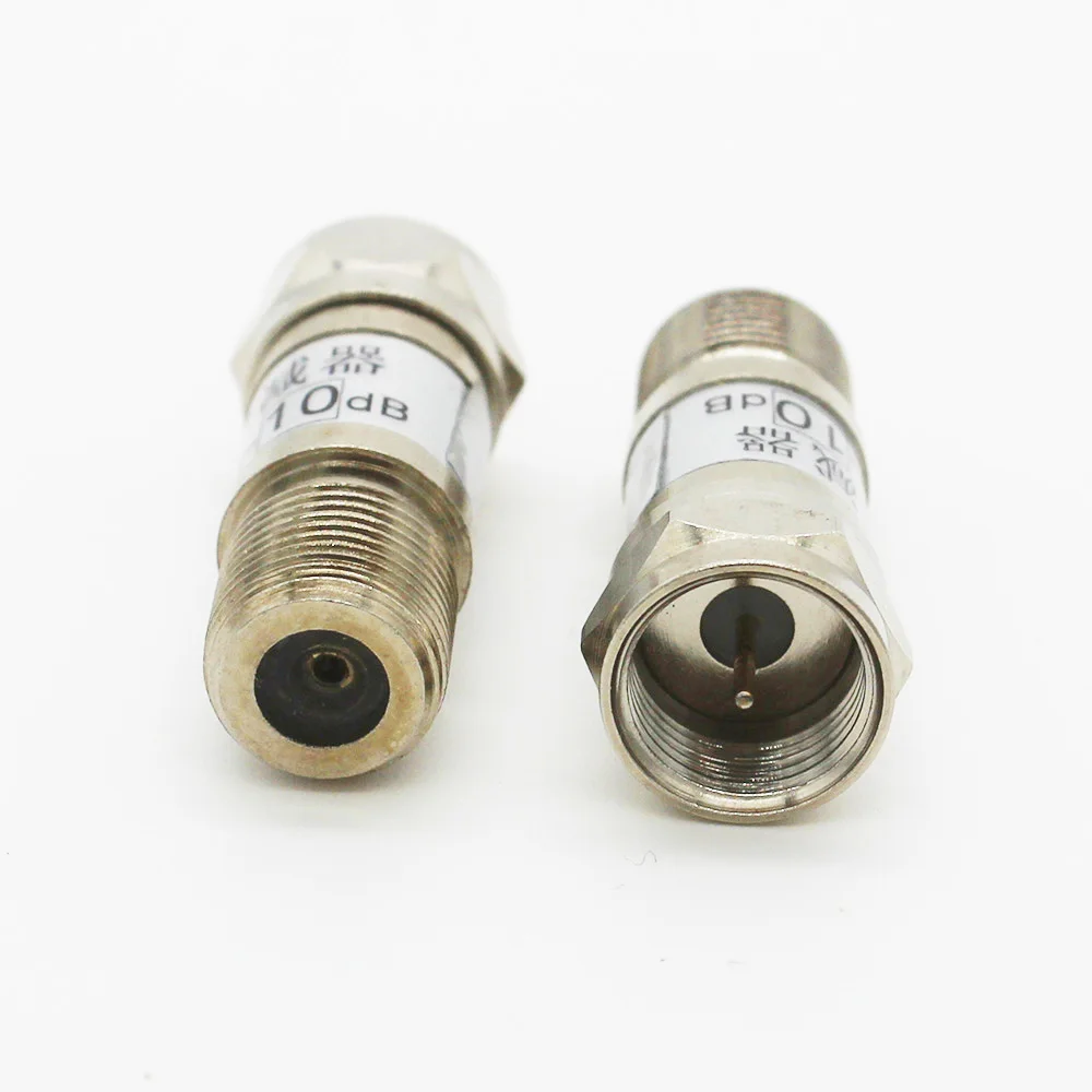 1Pcs 2W 75Ohm RF Attenuator DC-1.0GHz F Male Plug to F Female Jack Connector TV Signal Attenuator RF Accessory 1~30db