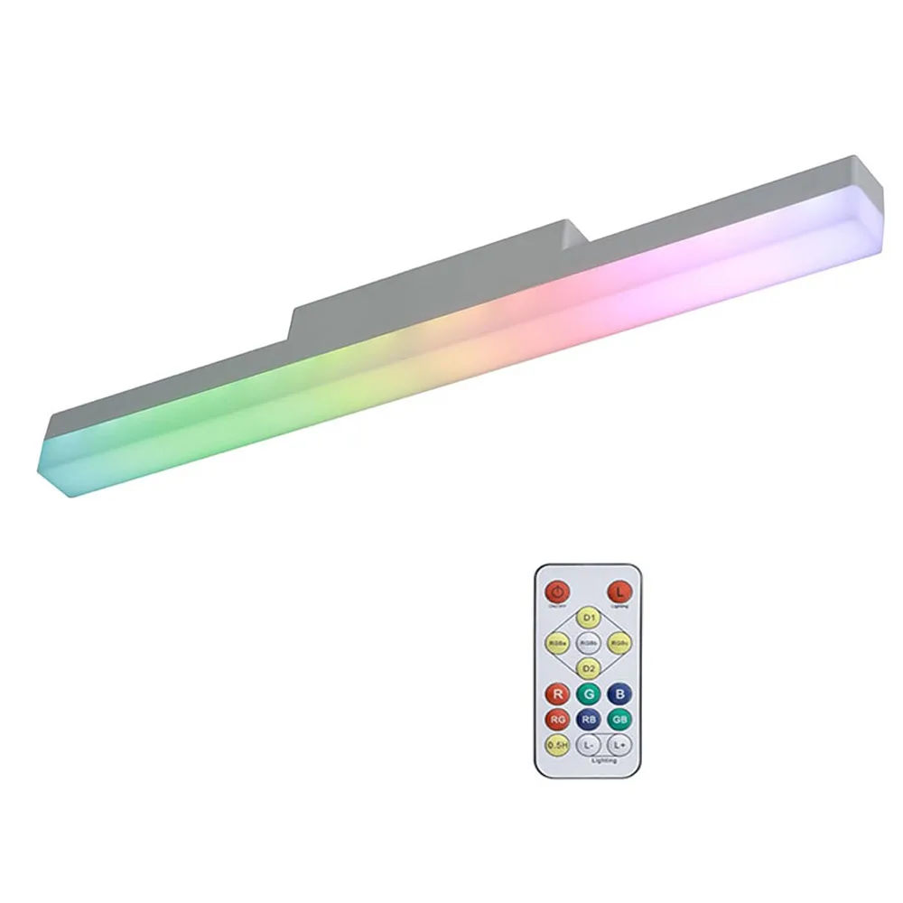 LED RGB Magnetic Night Light Wireless Wall Lamp Remote Control Dimmable USB Charging Long Standby Vanity Mirror Light Home Decor