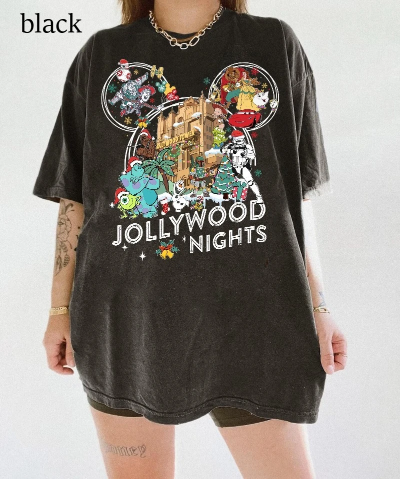 retro-vintage-noel-hollywood-studios-jollywood-nuits-chemise-olaf-chemise-toy-story-star-war-monster-inc-fete-de-noel-2025