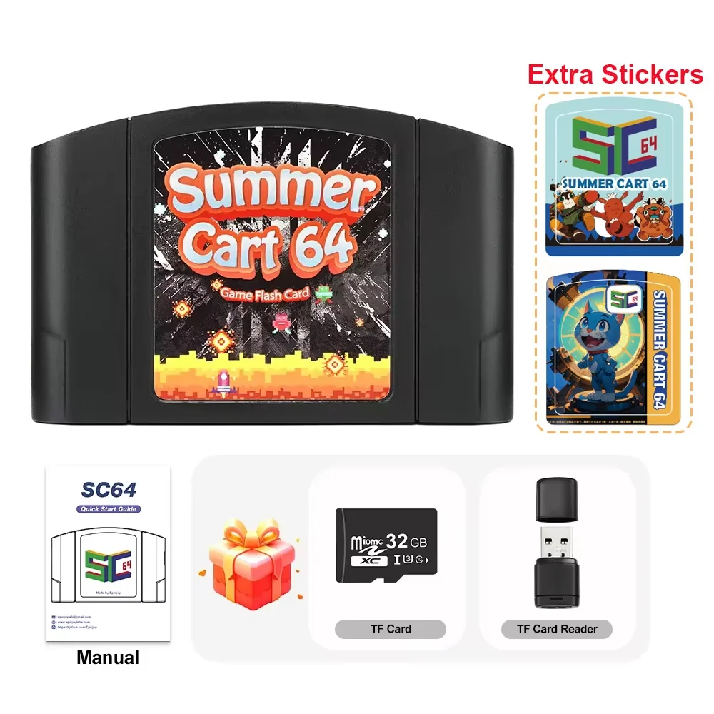 SummerCart 64 32GB SD Card for Nintendo 64