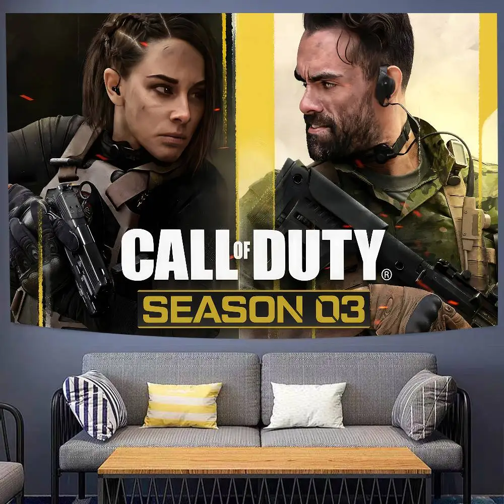 لعبة C-Call-Of-Duty قماش خلفية قابل لإعادة الاستخدام مطبوع عليه حيوانات لتزيين حفلات أعياد الميلاد للأطفال