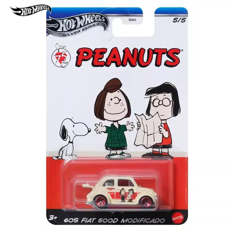 Hot Wheels Sliver Series Co-band Peanuts Snoopy modelo de coche 1/64 Volkswagen Beetle 1985 Honda Cx-r coches modelo niño colección regalo