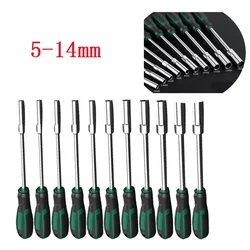 1pc Screwdriver Socket Wrench Hex Screwdriver Hexagonal Nut Key Extend Driver 5/5.5/6/7/8/9/10/11/12/13/14 Metal Hand Tool Parts