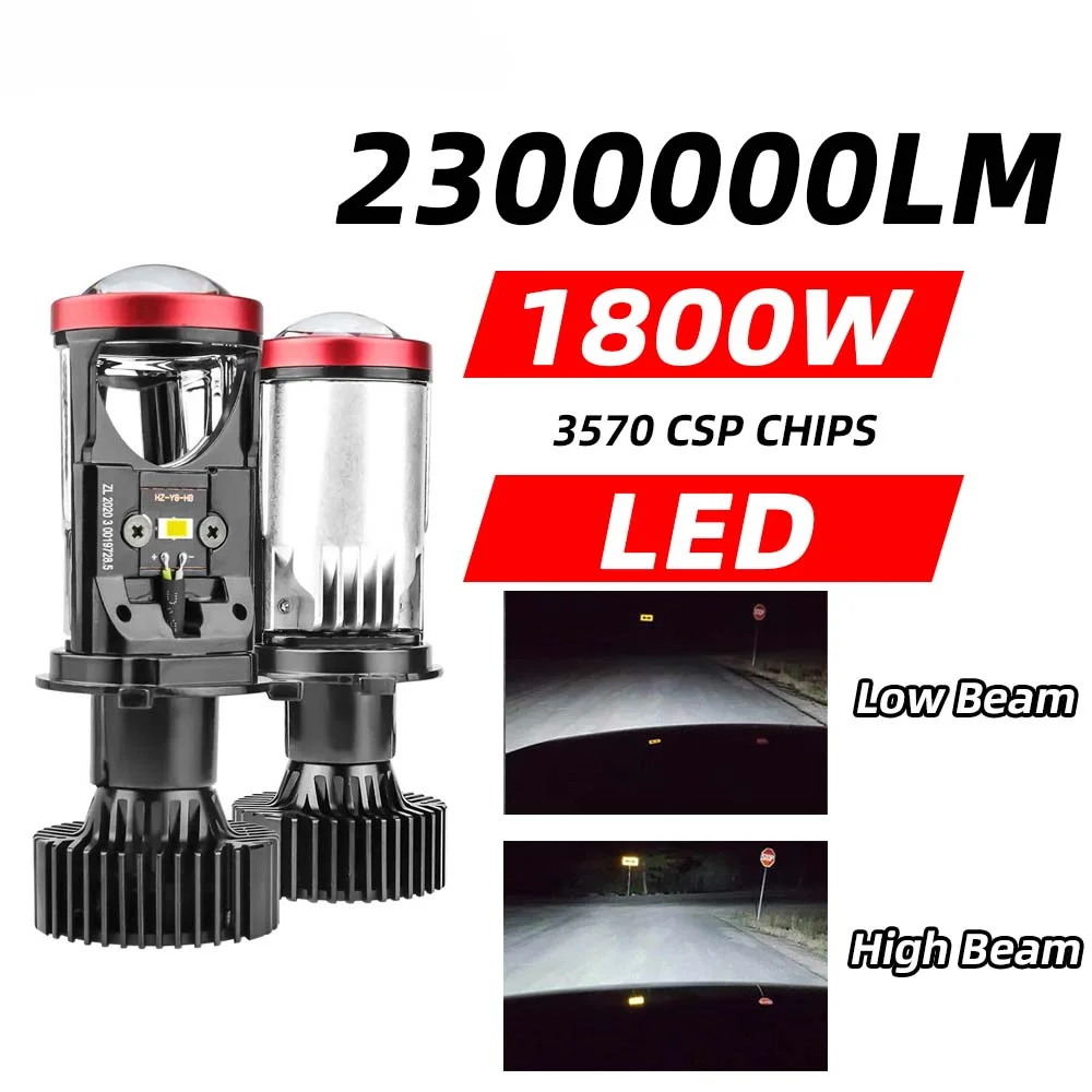 

OLLO Y8 Projecter Car LED Lens Headlight H4 LED 1800W High Power 2300000LM Car Headlamp Mini Projector Car Lens Lamp 12V