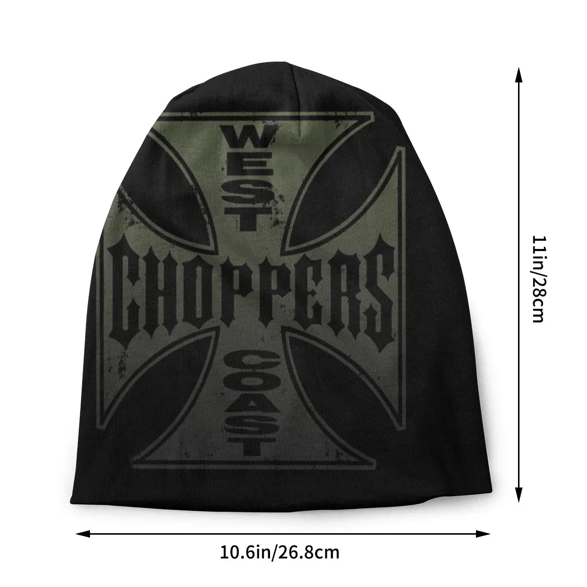 West Coast Chopper Iron Cross Beanies Caps Women Men Unisex Cool Winter Warm Knit Hat Adult Slouch Bonnet Hats