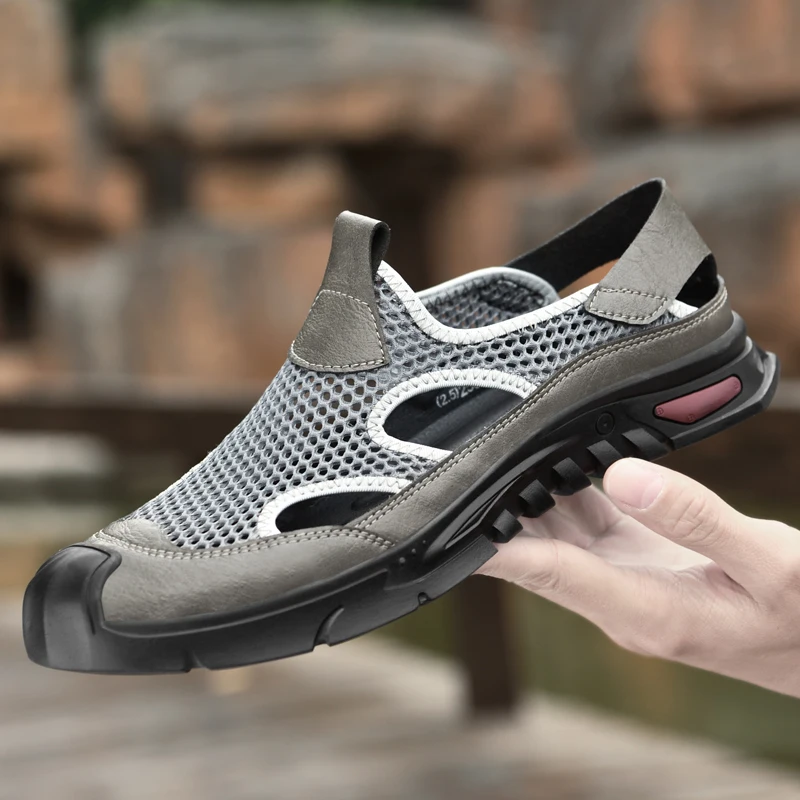 

Fashion Men Mesh Loafers Summer Casual Shoes Men High Quality Flat Sneakers Men New Breathable Men’s Slip on Sports Wading Shoes