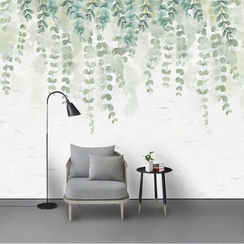 

Fresh and elegant Nordic-style floral and plant TV bedroom luxurious home decoration background wall