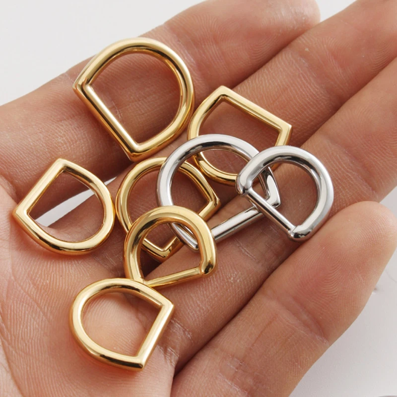 10Pcs Stainless Steel High Quality  Leather Hand Bag Backpack Purse Strap Belt D Ring Buckle Clasp 11-14mm