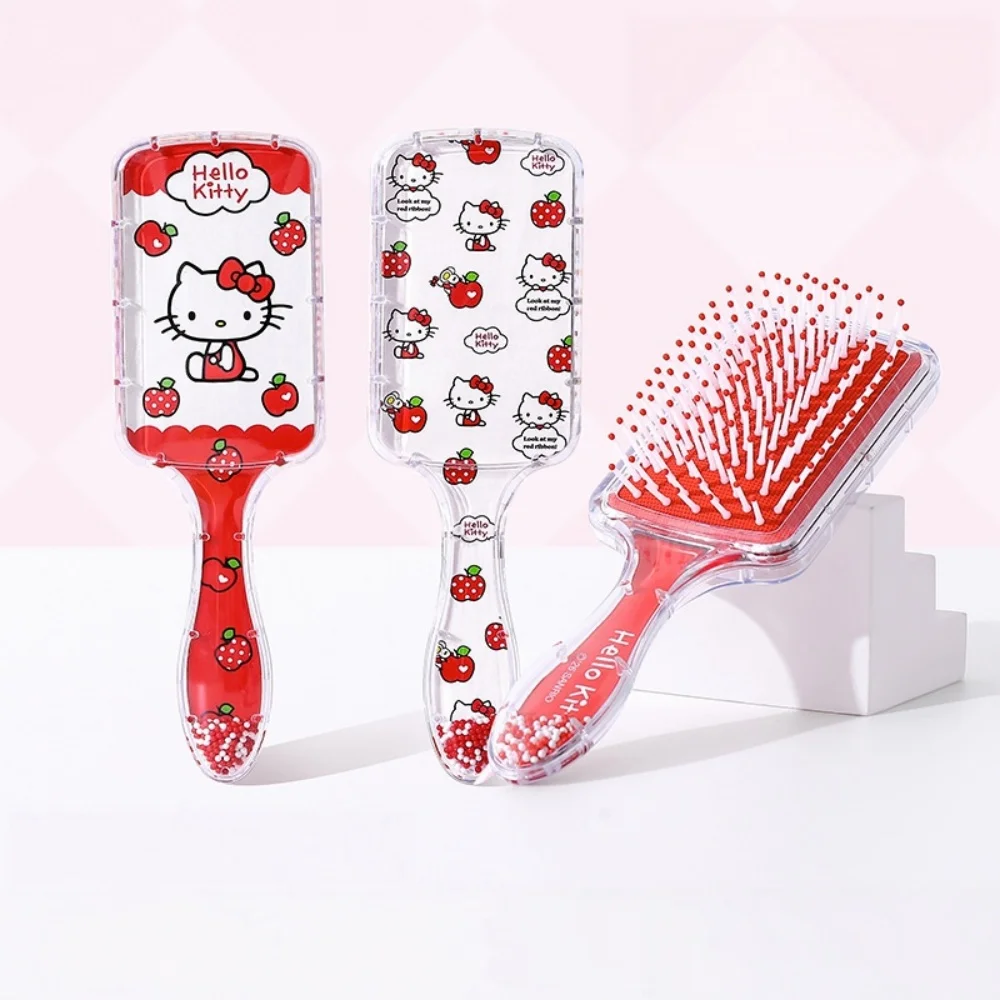 1pc Hello Kitty Sequins Hair Brush Cartoon Floating Quicksand Detangling Air Cushion Combs Hair Care Tool With Cute Design
