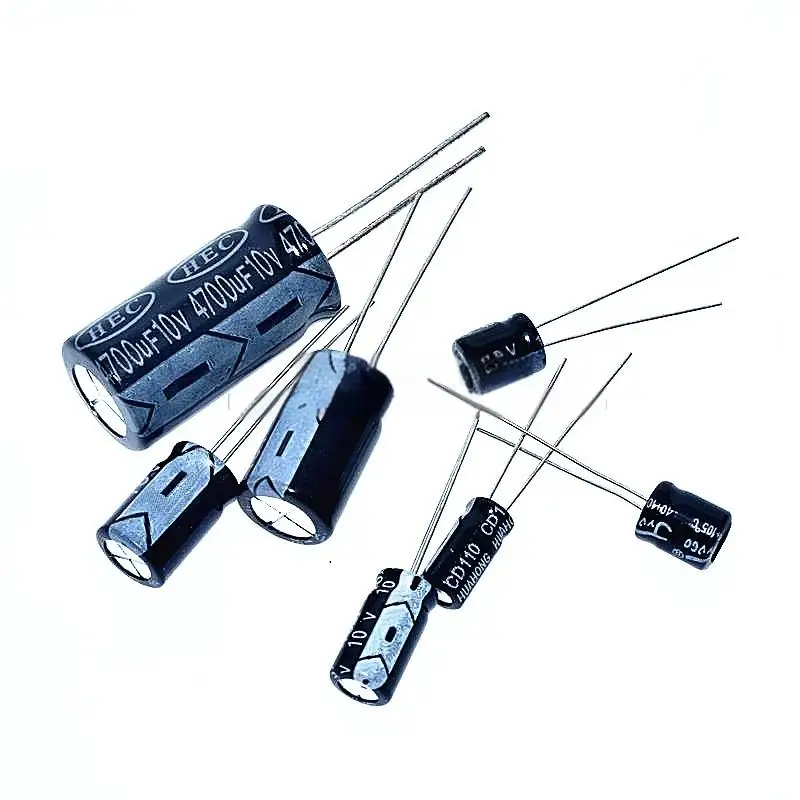 50PCS 50V Aluminum Electrolytic Capacitor Through-Hole 3.3μF 4.7μF 6.8μF/10μF/22μF/33μF/47μF 100μF 220μF