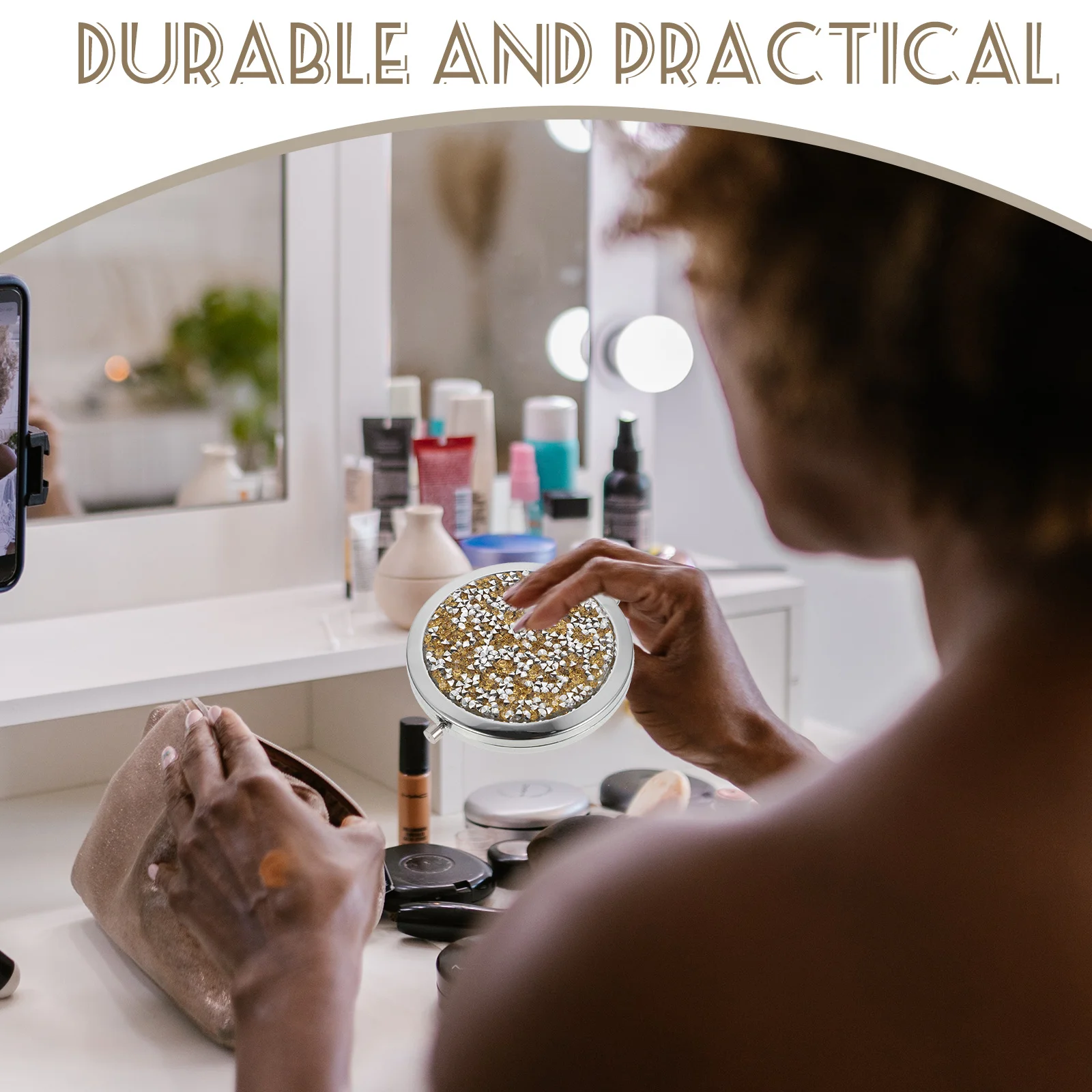 Compact Makeup Mirror Mini Round Small Double Sided Pocket Travel Mirror Portable for Women Mini Mirrors