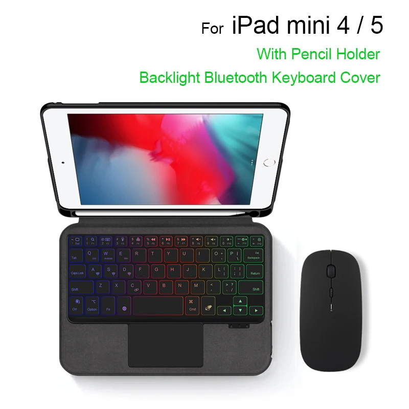 

Case For iPad Mini 5th 4th Gen 7.9" Bluetooth Keyboard Case For Mini 5 4 Mini5 Mini4 A2133 Tablet Stand Protective Cover Cases