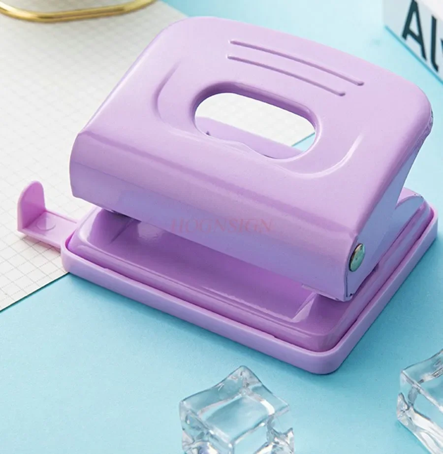 Macaron color circular double hole large thick loose leaf punch manual circular hole press