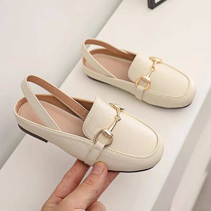 Summer Kids Girl Casual Shoes Flat Slip-on Fashion Children Shoes For Girl Sneakers Metal Decoration Toddler Girl Sandals