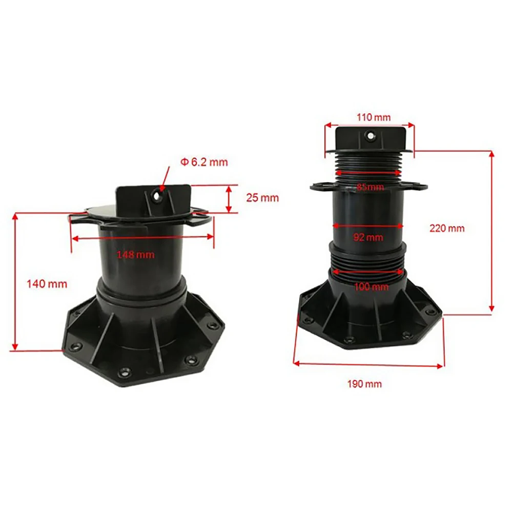 4 Sizes Bearing Terrace Height Adjustable Building Material Booster Stable Strong Suitable for Aluminium WPC Wood