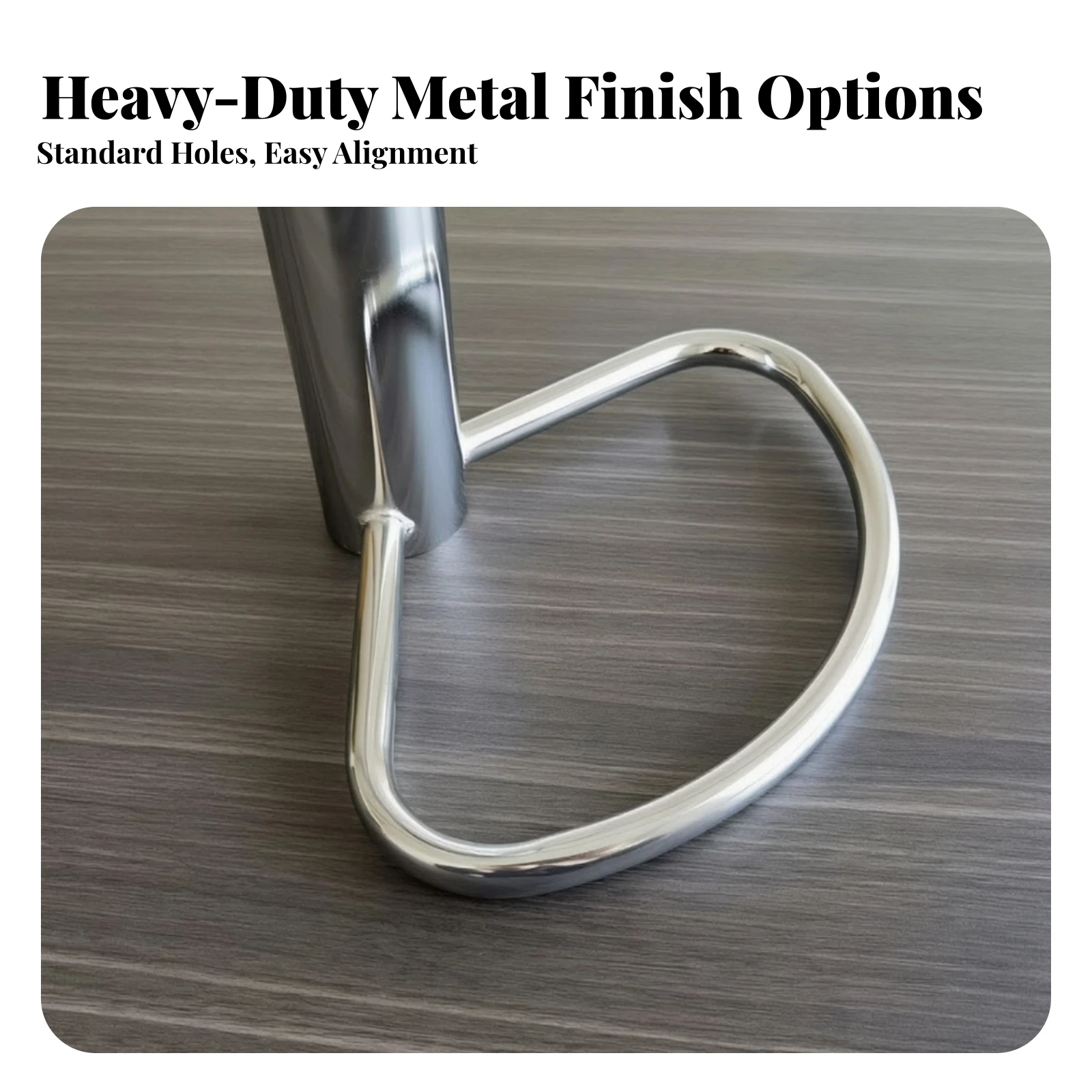 Metal Footrest Loop Non-Rotating Metal Footrest Support with Mounting Plates Replacement Chair Foot Rest Assembly Stable Round