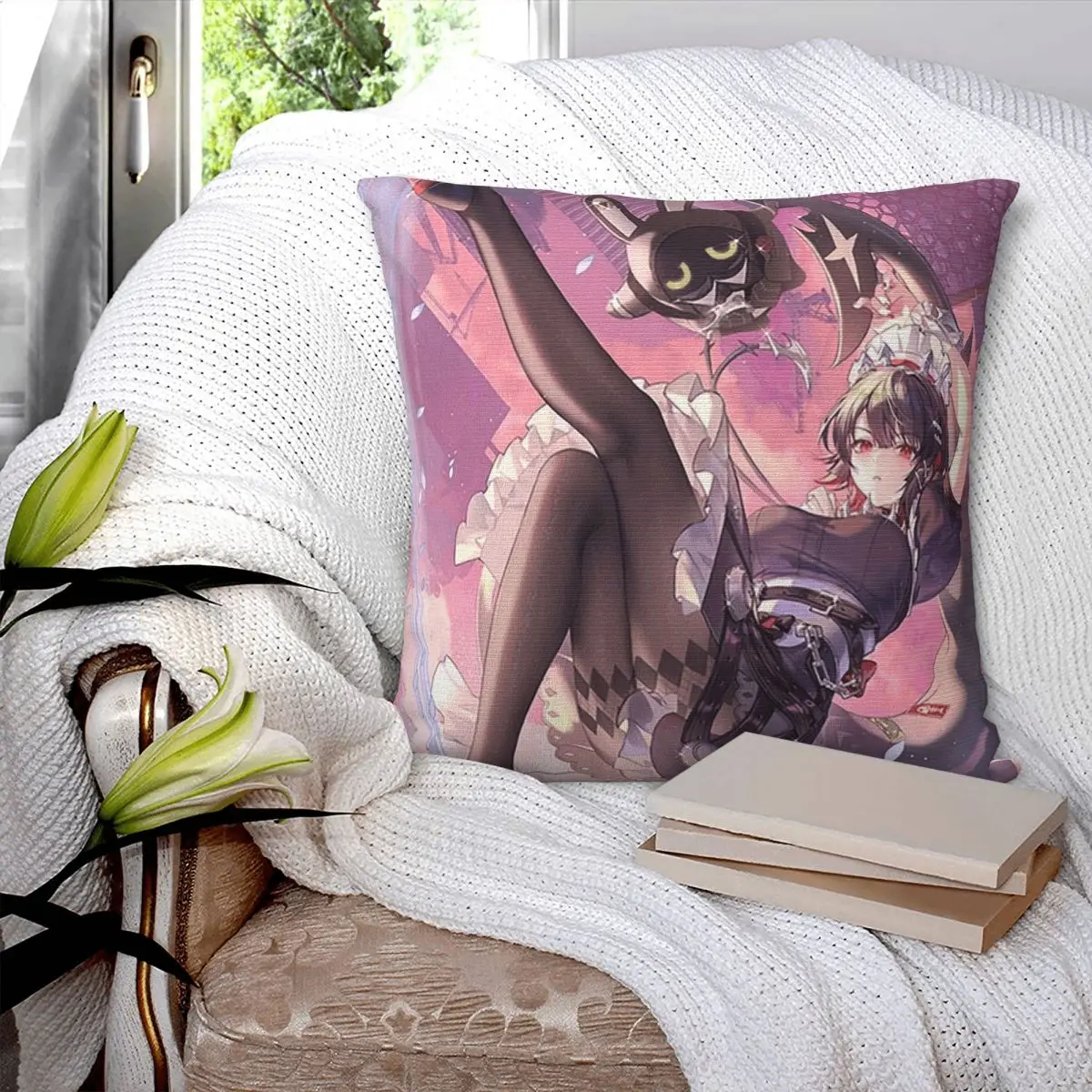 

Game Zenless Zone Zero Ellen Joe Square Pillowcase Cushion Cover Pillow Case Throw Pillow Cover for Home Sofa Living Room