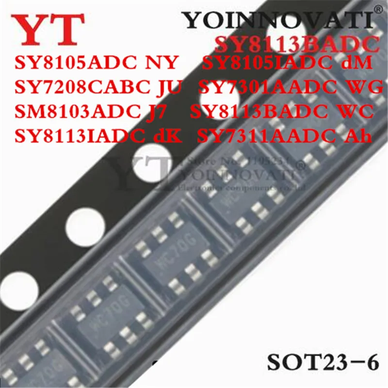 (5piece) SY8105ADC NY SY8105IADC dM SY7208CABC JU SY7301AADC WG SM8103ADC J7 SY8113BADC WC SY8113IADC dK SY7311AADC Ah 23-6