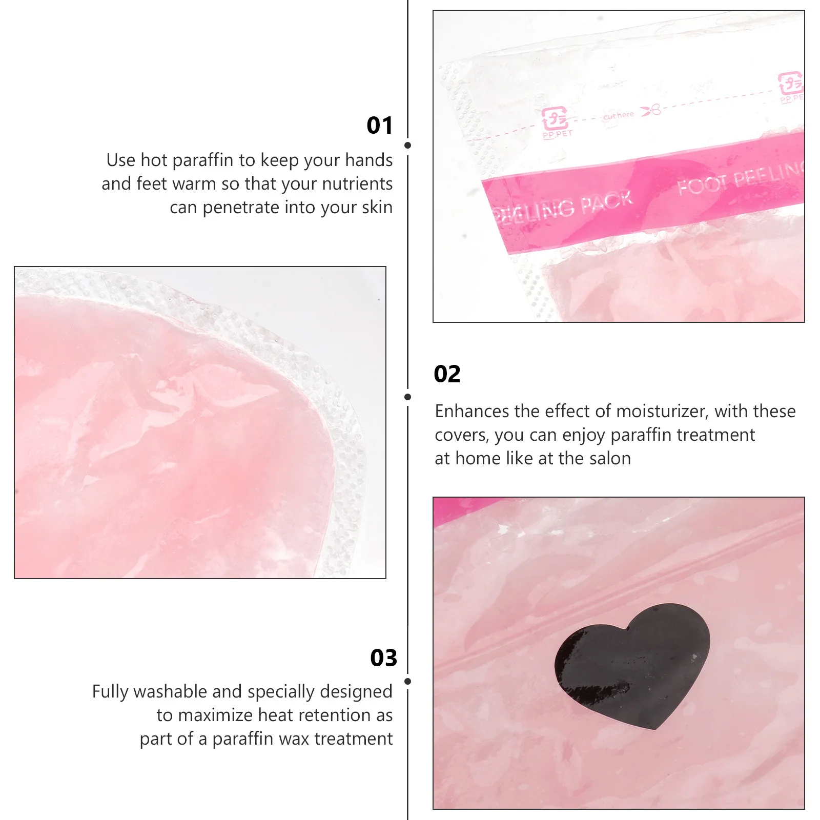 

2pcs Hand Feet Wax Cover Rose Washable Paraffin Therapy Covers For Spa Moisturizing Treatment At Home Nourishing Foot Care Film