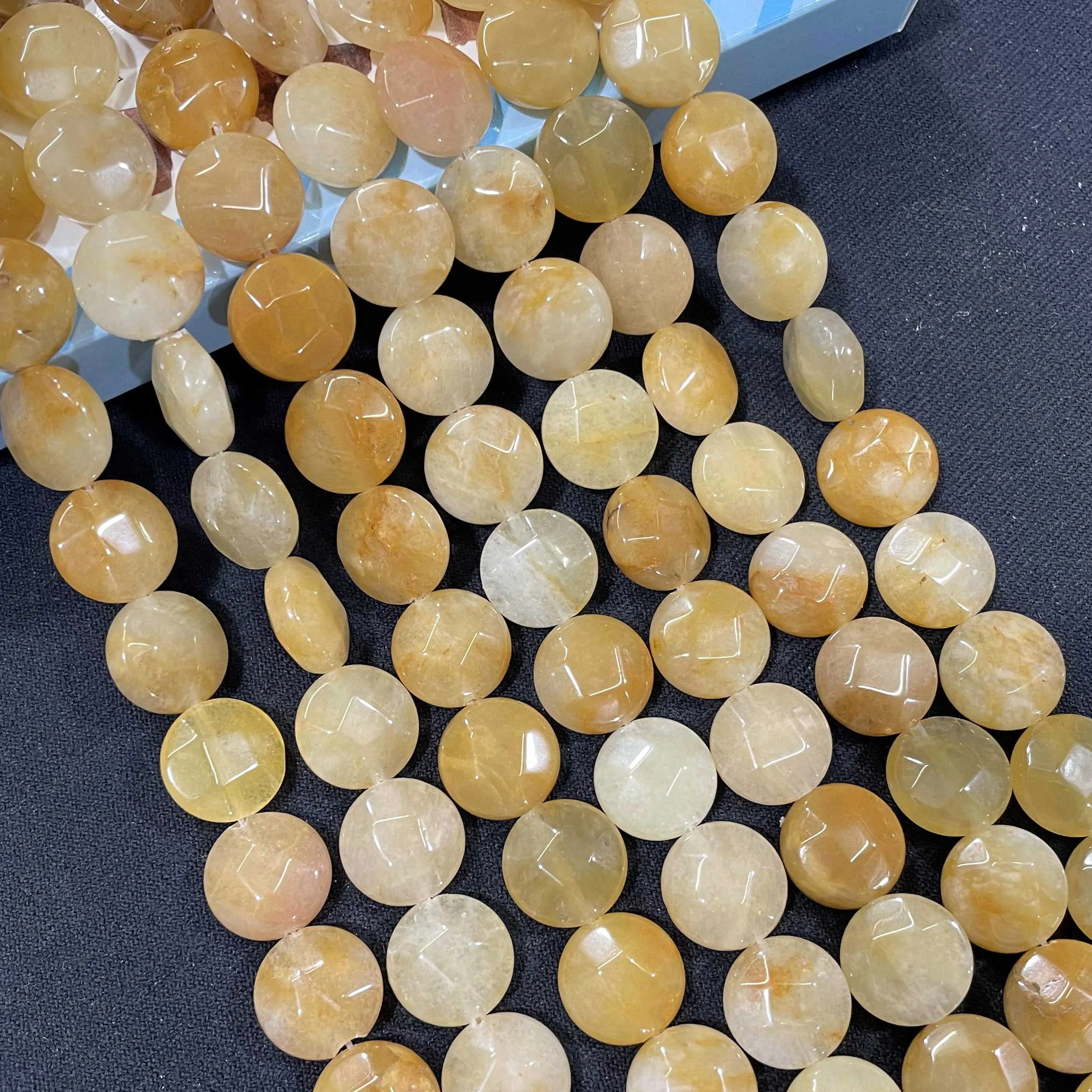 8 12 16 MM Faceted Round Natural Stone Agates Jades Quartz Tiger Eye Spacer Beads For Jewelry Making DIY Necklace Bracelet