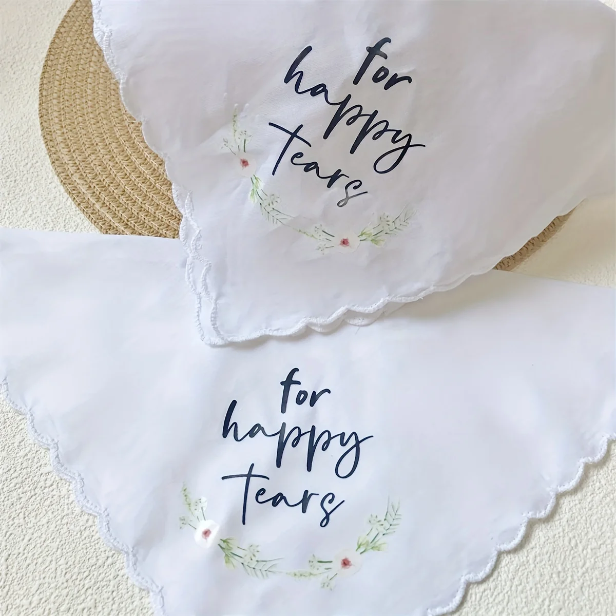 

1pcs For Happy Tears Small Handkerchiefs Wedding Items Bridal Shower Creative Gift for the mother in the Wedding