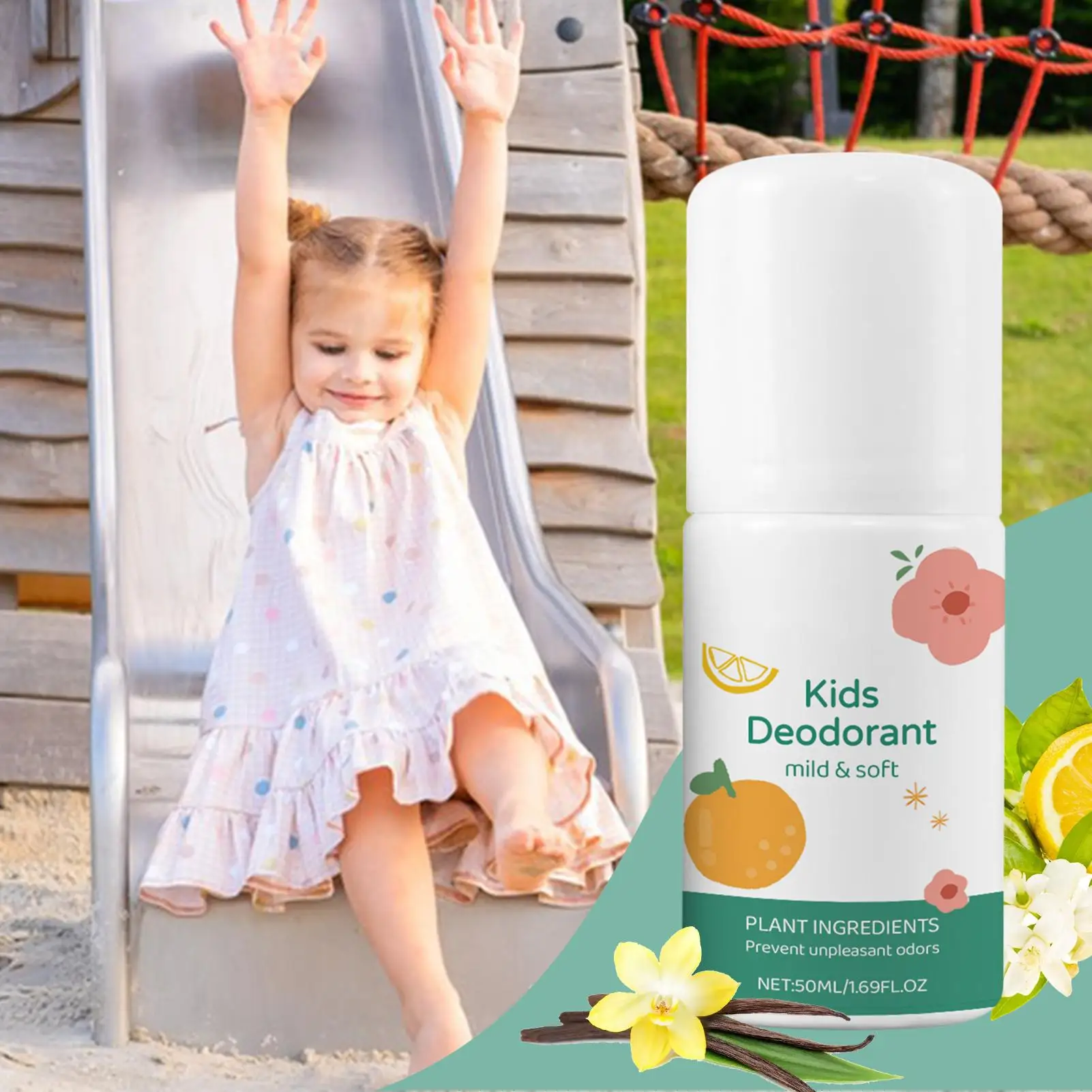 1 peça 50ml desodorante natural fresco para crianças adolescentes desodorante presentes suaves e não irritantes