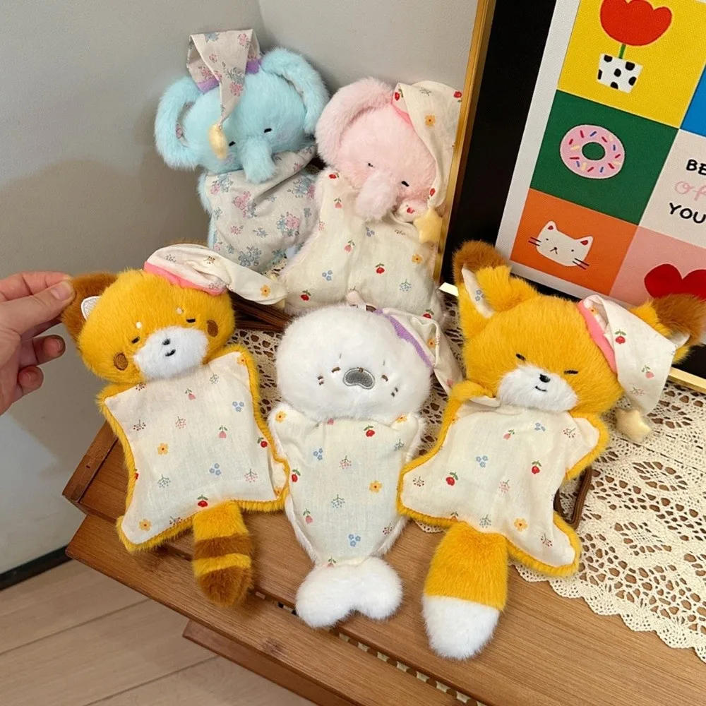 Simulation Elephant Puppet Pendant Fluffy Cartoon Plush Seal Pendants Kawaii Soft Plush Doll Keychain Hanging Ornaments
