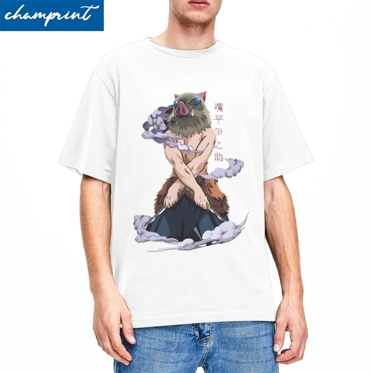 Men Women T-Shirt Demon Slayers Inosuke Cotton Tee Shirt Short Sleeve Japanese Anime Nezuko T Shirt Crew Neck Tops Printed