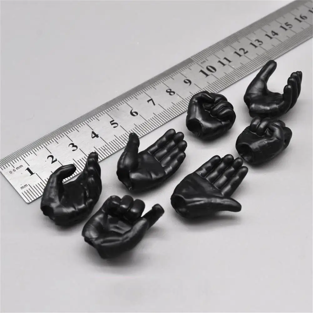 HOTTOYS HT Hunter Treasure Black Gloved Hand Types 7PCS/SET PVC Material For 12" B001 COO DAM Action Figure Collect DIY 1/6