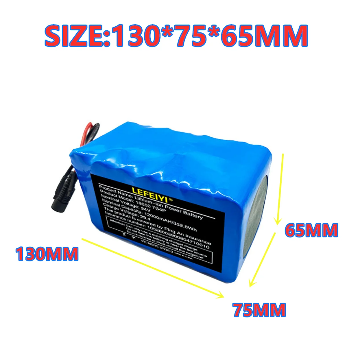 LEFEIYI 24V 7S4P 12000mAh High Power 12AH 18650 Lithium Battery Pack with BMS 29.4V