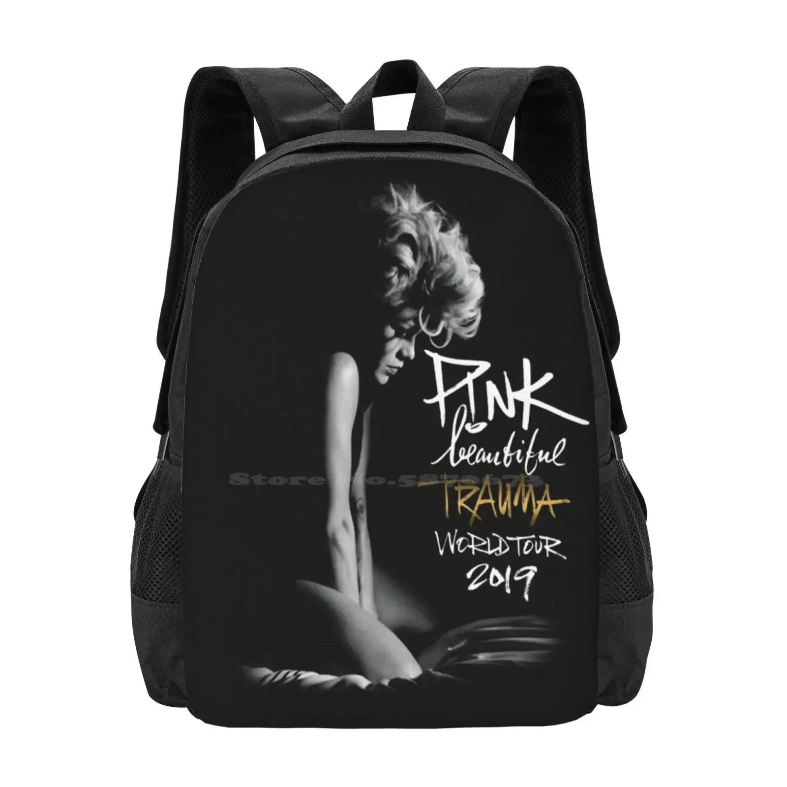 

Untitled Hot Sale Schoolbag Backpack Fashion Bags Music Pink Beautiful Trauma World Tour 2019 Singer