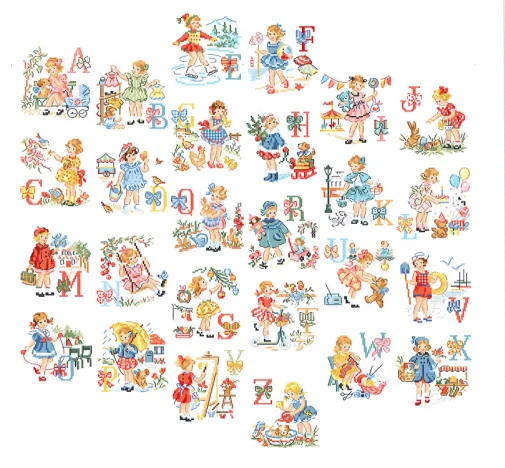 

Набор для вышивания крестиком из чистого хлопка, светло-голубой, без принта, в журнальном стиле, LBP, летний, для девочек, с алфавитными буквами, для домашнего текстильного творчества