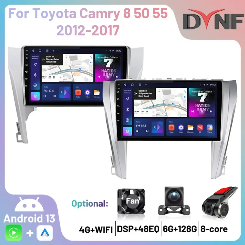 2Din Android Carplay Android Auto Wireless For Toyota Camry 8 50 55 2012-2017 Navigation Car Radio Video Multimedia Car Stereo