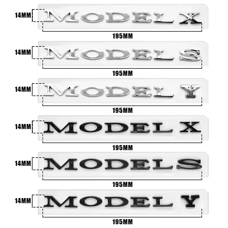 테슬라 모델 3 모델 S 모델 Y X ABS 3D 리어 트렁크 바디 엠블럼 스티커 데칼 장식 액세서리 1개 썸네일 3