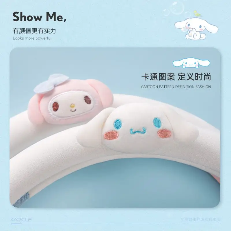 Funda protectora para volante de coche Sanrio Kawaii, My Melody Cinnamoroll Ska Velvet, Universal, antideslizante, transpirable, accesorio para coche